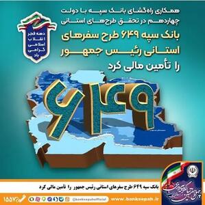  بانک سپه ۶۴۹ طرح سفرهای استانی رئیس‌جمهور را تأمین مالی کرد