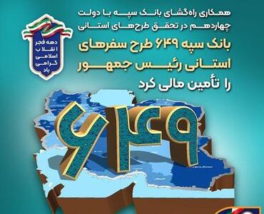  بانک سپه 649 طرح سفرهای استانی رئیس‌جمهور را تأمین مالی کرد