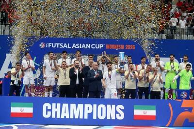  جشن قهرمانی فوتسال ایران در جام ملت های آسیا+ عکس