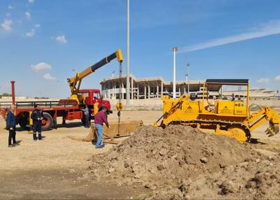  عملیات احداث دو زمین جدید در استادیوم غدیر