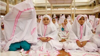  قابی خاطره انگیز از جشن تکلیف دانش آموزان صالح آبادی + فیلم