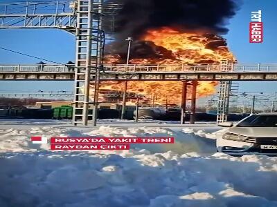  لحظه انفجار مهیب قطار حامل سوخت در روسیه