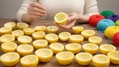  ببینید با سوزن و پوست لیمو چی درست کردم ! نکات کاربردی برای انجام کارهای دستی !