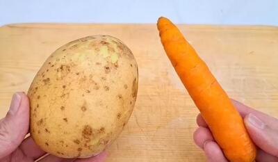  یدونه سیب زمینی و هویج بردار و این غذای خوشمزه رو درست کن !