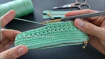  آموزش بافت کیف زیپ دار با قلاب / آسان برای مبتدی ها