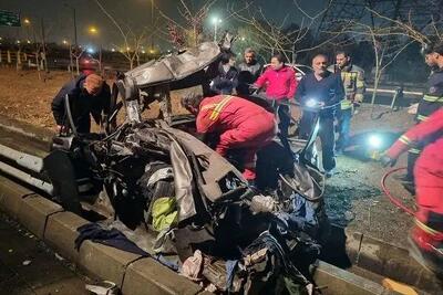  تصادف مرگبار کامیون و پراید در مشیریه تهران