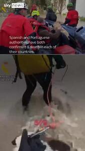  ترک خانه توسط هزاران اسپانیایی و پرتغالی بخاطر طوفان شدید + فیلم