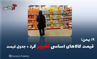  ۱۹ بهمن؛ قیمت کالاهای اساسی تغییر کرد + جدول قیمت