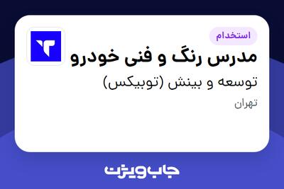  استخدام مدرس رنگ و فنی خودرو - آقا در توسعه و بینش (توبیکس)