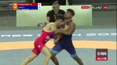  با غلبه بر حریف ازبک؛ حسینوند طلایی شد