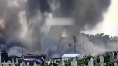 فیلم لحظه اصابت موشک اسرائیلی به غزه