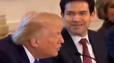  دهن‌لقی عجیب ترامپ؛ چشم‌های روبیو از تعجب گِرد شد!