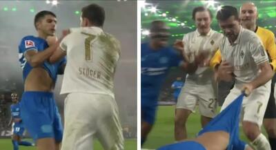  درگیری اشتوگر و پالاسیوس در جریان دیدار مونشن گلادباخ و بایرلورکوزن