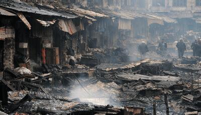  ۵۰۰ مغازه سوخته رشت چشم‌انتظار بیمه و بانک