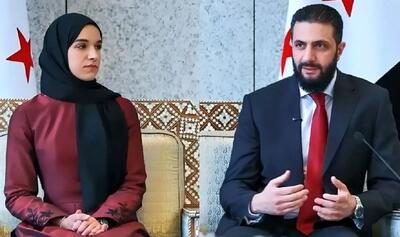  اقدام جالب احمد الشرع در قبال همسرش مقابل چشم مردم