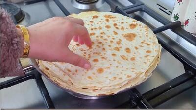  طرز تهیه نان لواش روی اجاق گاز /سریع آماده می شود