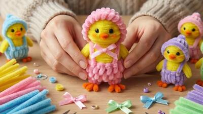 ایده ای خلاقانه: ساخت کاردستی مرغ با لوله پاک کن برای کودکان