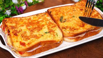  طرز تهیه صبحانه فرانسوی با نان تست و تخم مرغ