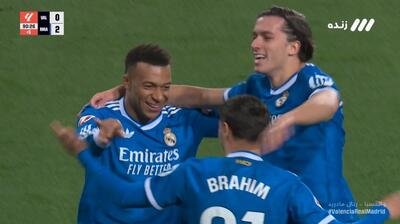  گل اول رئال مادرید به والنسیا (کیلیان امباپه)