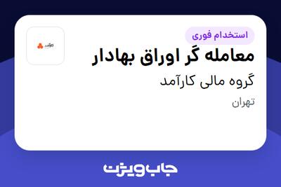  استخدام معامله گر اوراق بهادار در گروه مالی کارآمد