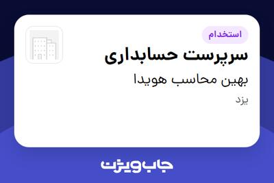  استخدام سرپرست حسابداری در بهین محاسب هویدا