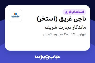  استخدام ناجی غریق (استخر) - آقا در ماندگار تجارت شریف