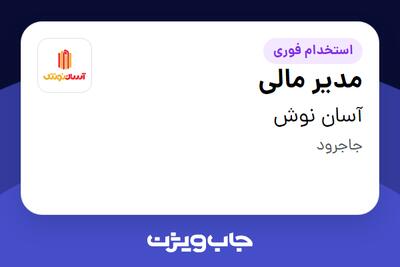  استخدام مدیر مالی در آسان نوش