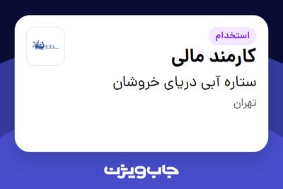  استخدام کارمند مالی در ستاره آبی دریای خروشان