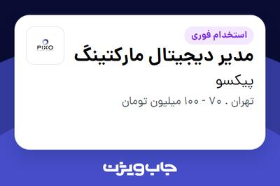  استخدام مدیر دیجیتال مارکتینگ در پیکسو