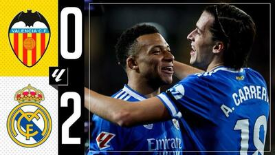  ویدیو| خلاصه بازی والنسیا ۰ - رئال مادرید ۲/ گلزنی لحظه پایانی امباپه