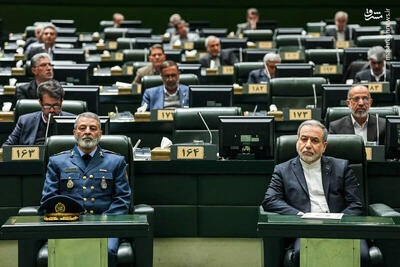  عکس/ حضور سرلشکر موسوی و عراقچی در صحن غیر علنی مجلس