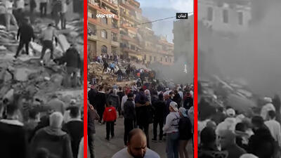  فیلم حادثه هولناک ریزش ساختمان مسکونی در شمال لبنان