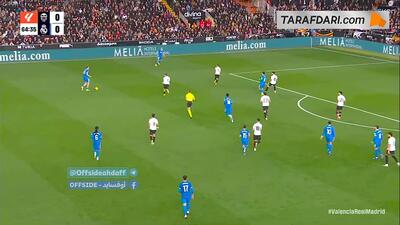 گل آلوارو کارراس به والنسیا (والنسیا 0-1 رئال مادرید)