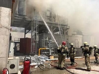  آتش سوزی در نیروگاه برق آلستوم ستارخان تهران (+عکس)/ آتش مهار شد