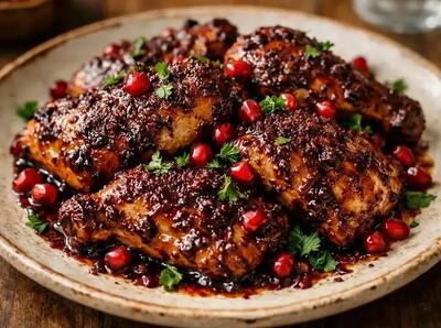  طرز تهیه مرغ سماقی با رب انار