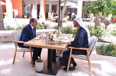  ناهار رئیس دولت امارات برای رئیس جمهوری مصر (عکس)