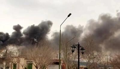  آتش سوزی در محوطه نیروگاه برق آلستوم ستارخان + فیلم