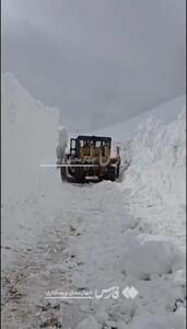  ویدیو/ حجم باورنکردنی برف در گردنه چری کوهرنگ