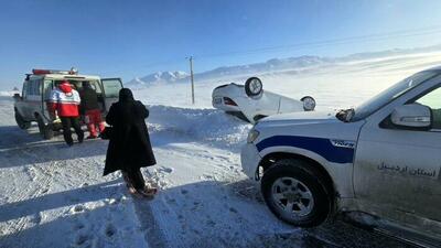  بارش برف و باران در جاده های 4 استان کشور