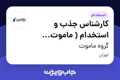  استخدام کارشناس جذب و استخدام ( ماموت ساختمان ) در گروه ماموت