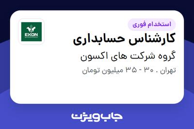  استخدام کارشناس حسابداری در گروه شرکت های اکسون