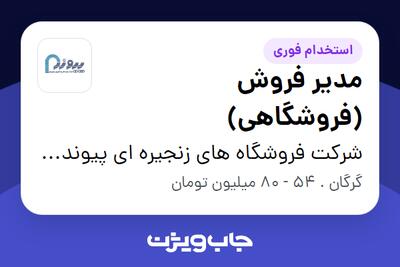  استخدام مدیر فروش (فروشگاهی) - آقا در شرکت فروشگاه های زنجیره ای پیوند(گروه صنعتی مینو)