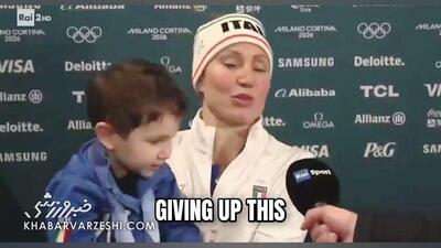  ویدیو| شیطنت‌های فرزند فرانچسکا در مصاحبه پس از کسب مدال طلای مادرش!