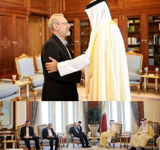  علی لاریجانی با امیر قطر دیدار کرد