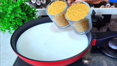  طرز تهیه شیرینی نودل با شیر جوشیده؛ دسر ترد و خامه ای که همه را متعجب میکند!