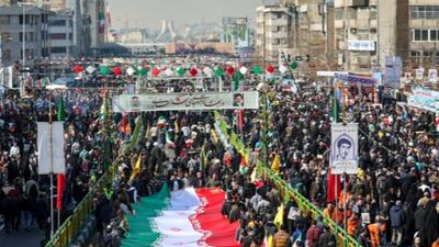  فریادهای مرگ بر آمریکا و اسرائیل در میدان آزادی تهران
