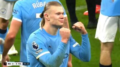  گل سوم منچستر سیتی به فولام (ارلینگ هالند)