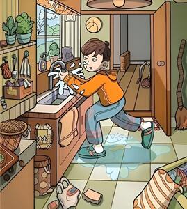  با دقت به اشیای داخل آشپزخانه نگاه کنید تا بتوانید شانه پنهان را پیدا کنید!