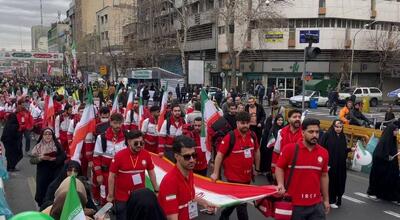  راهپیمایی ۲۲ بهمن صحنه تجلی ایمان، بصیرت و همبستگی/ قدردانی از تلاش امدادگران هلال‌ احمر
