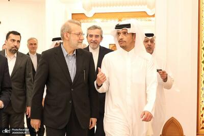  تبادل آخرین تحولات مذاکرات هسته‌ای در دیدار لاریجانی با وزیر امورخارجه‌ی قطر